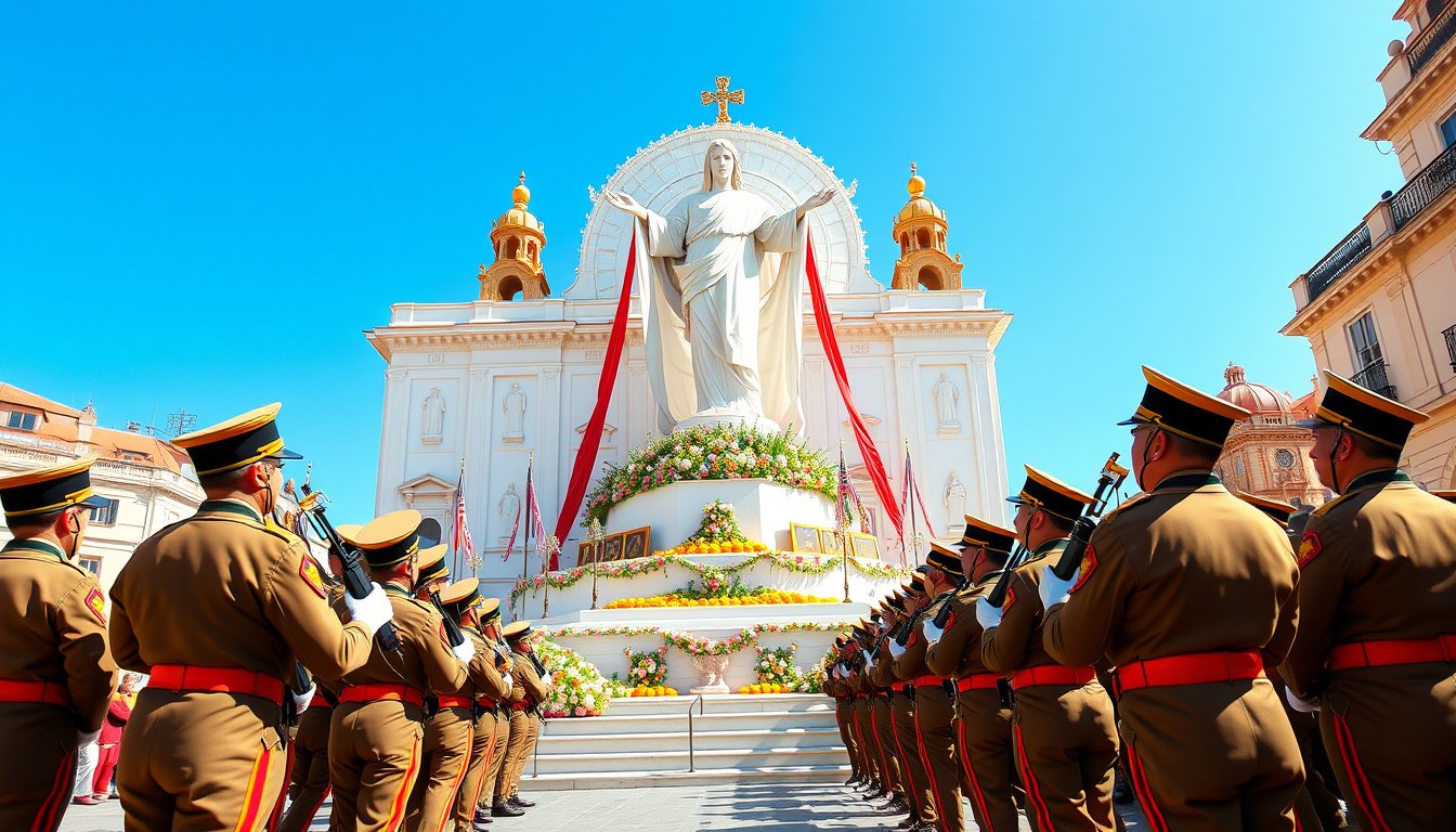 Málaga’s Maundy Thursday Parade: Soldiers Honor Christ Statue in a Heartfelt Procession