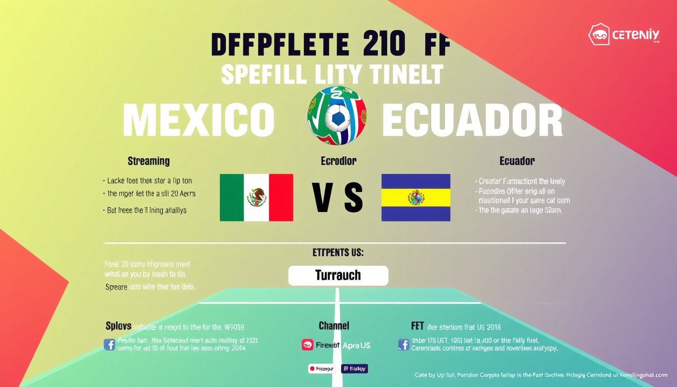 Your Ultimate Guide to Catching Mexico vs. Ecuador: How to Stream, Channel Info, and Game Details for Fans in the U.S.